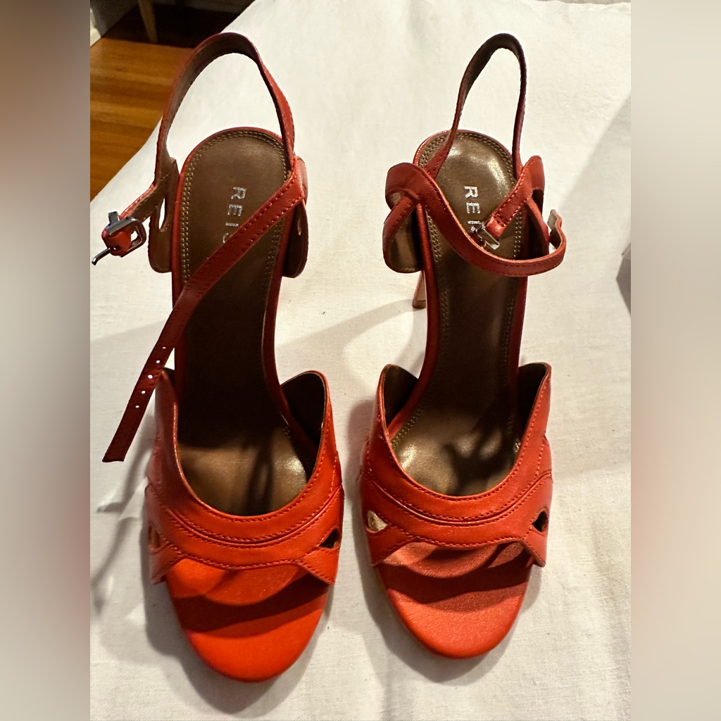 Reiss Burnt Orange Leather Strappy Sandals. Never Worn. Size 7.5.